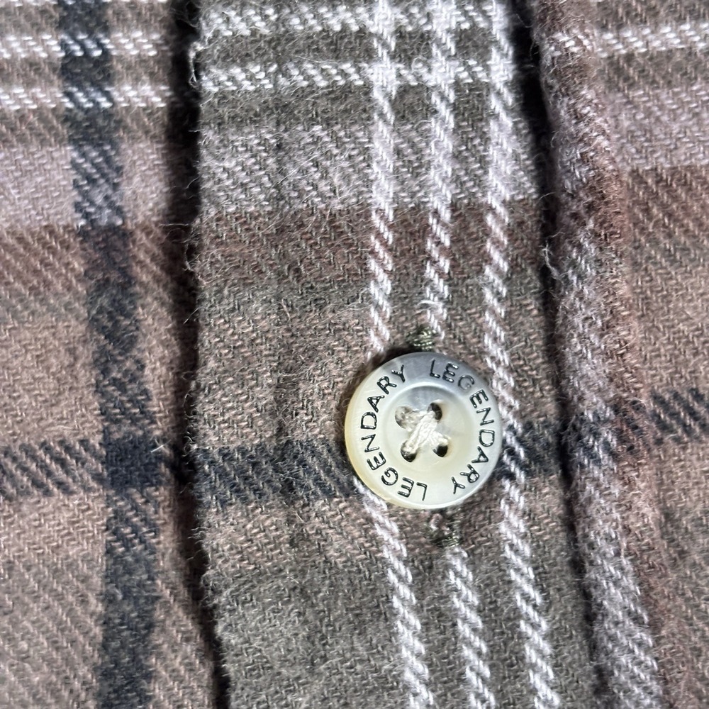 Legendary Whitetails Flannel Shirt Button Down Mens 3XT Brown Plaid Buck Camp - Picture 7 of 12